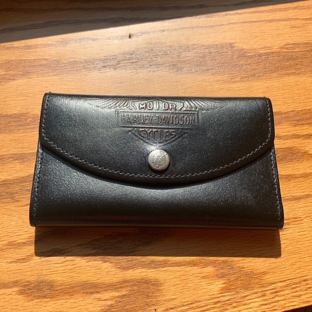 Wallet Tri Fold , Black Harley Davidson
